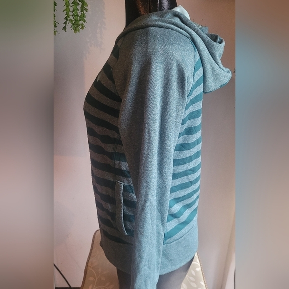 Adidas Green Striped Zip Up Hoodie S - Picture 5 of 7